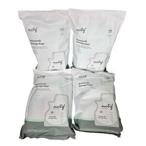 Motif Medical Breastmilk Storage Bags 100 Count 8oz BPA-Free Set of 4 Leak Proof